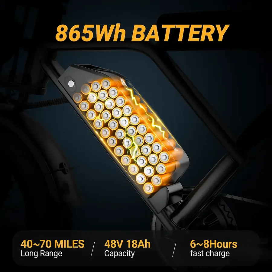 865Wh removable 48V battery